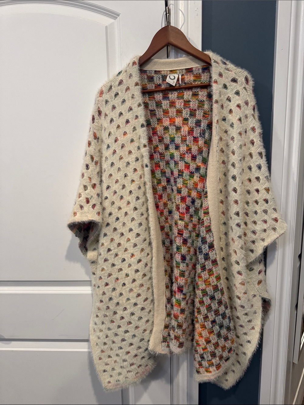 Akemi + Kin Anthropologie rainbow Open-Front Knit Sweater Cardigan one size